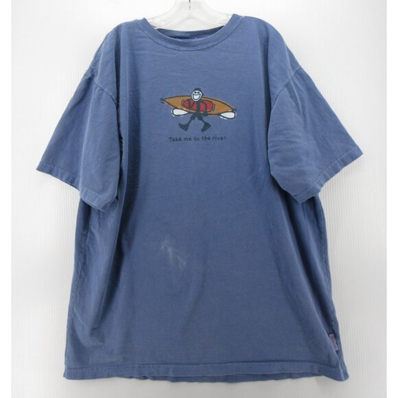 Life Is Good Shirt XL Pullover Take Me To The River Kayak VINTAGE Y2K * - Picture 1 of 10